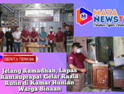Jelang Ramadhan, Lapas Rantauprapat Gelar Razia Rutin di Kamar Hunian Warga Binaan