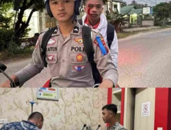 Personel Satlantas Polres Nias Selatan Sigap Bantu Pelajar Tertabrak Anjing di Jalan Saonigeho