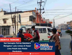 Sat Samapta Polres Batubara Atur Lalu Lintas di Kawasan Padat Pasar Lima Puluh