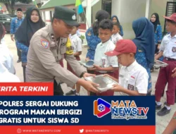 Polres Sergai Dampingi Peninjauan Perdana Program Makan Bergizi Gratis di SD Negeri Kota Pari