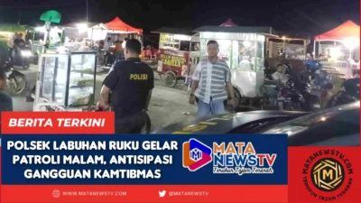 Polsek Labuhan Ruku Gelar Patroli Malam, Pastikan Keamanan di Tanjung Tiram Aman dan Kondusif