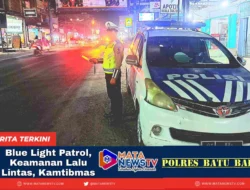 Personel Satlantas Polres Batubara Gelar Blue Light Patrol untuk Jaga Keamanan Wilayah