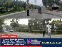 Polres Batu Bara Gelar Strong Point Pagi untuk Antisipasi Kemacetan dan Keamanan Lalu Lintas