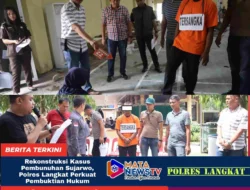 Polres Langkat Gelar Rekonstruksi Kasus Pembunuhan Sujarwo, 24 Adegan Perkuat Proses Hukum