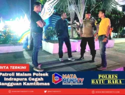 Polsek Indrapura Gelar Patroli Malam, Cegah Balap Liar, Begal, dan Tawuran