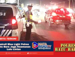 Polres Batu Bara Gelar Patroli Blue Light, Ciptakan Kamseltibcarlantas yang Aman dan Kondusif