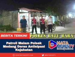 Polsek Medang Deras Gelar Patroli Malam Antisipasi Kejahatan dan Geng Motor
