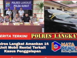 Polres Langkat Amankan 14 Unit Mobil Rental Terkait Kasus Penggelapan