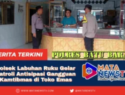 Polsek Labuhan Ruku Gelar Patroli Antisipasi Gangguan Kamtibmas di Toko Emas