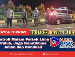 Polsek Lima Puluh Gelar Patroli Malam, Pastikan Kamtibmas Kondusif di Wilayah Hukum Batu Bara