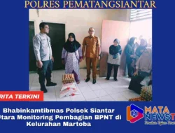 Bhabinkamtibmas Polsek Siantar Utara Monitoring Pembagian BPNT di Kelurahan Martoba