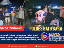 Personel Polsek Indrapura Gelar Apel Malam, Pawas Tekankan Kewaspadaan dan Tindakan Tegas Terhadap Praktik Judi