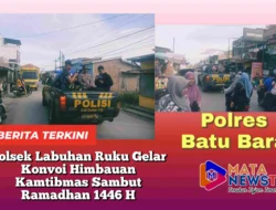 Polsek Labuhan Ruku Gelar Konvoi Himbauan Kamtibmas Sambut Ramadhan 1446 H