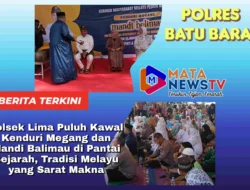 Polsek Lima Puluh Kawal Kenduri Megang dan Mandi Balimau di Pantai Sejarah, Tradisi Melayu yang Sarat Makna,