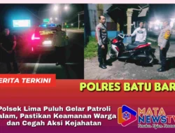 Polsek Lima Puluh Gelar Patroli Malam, Pastikan Keamanan Warga dan Cegah Aksi Kejahatan
