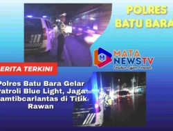 Polres Batu Bara Gelar Patroli Blue Light, Jaga Kamtibcarlantas di Titik Rawan