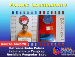 Satresnarkoba Polres Labuhanbatu Tangkap Residivis Pengedar Sabu
