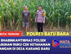 Bhabinkamtibmas Polsek Labuhan Ruku Cek Ketahanan Pangan di Desa Karang Baru