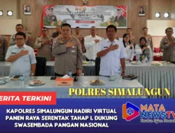 Kapolres Simalungun Hadiri Virtual Panen Raya Serentak Tahap I, Dukung Swasembada Pangan Nasional