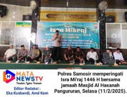 Polres Samosir Gelar Peringatan Isra’ Mi’raj 1446 H Bersama Jamaah Masjid Al Hasanah Pangururan