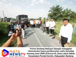Polres Sergai Gelar Rekonstruksi Kasus Pembunuhan Siswi SMP dalam Karung