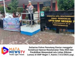Satlantas Polres Pematang Siantar Gelar Sosialisasi Operasi Keselamatan Toba 2025 di SMP Negeri 7