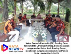 Ketua Pemuda Pancasila Ranting Desa Tandam Hilir Silaturahmi ke Kapolsek Binjai