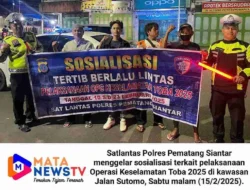 Satlantas Polres Pematangsiantar Sosialisasikan Operasi Keselamatan Toba 2025