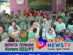 Persit Korem 022/PT Gelar Anjangsana dan Baksos dalam Rangka HUT ke-79 Persit KCK