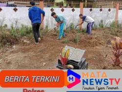 Polsek Siantar Marihat dan Warga Bergotong Royong Bersihkan TPU Marihat Sentral