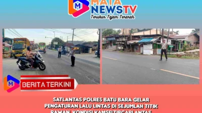Satlantas Polres Batu Bara Gelar Pengaturan Lalu Lintas di Sejumlah Titik Rawan, Kondisi Kamseltibcarlantas Terkendali