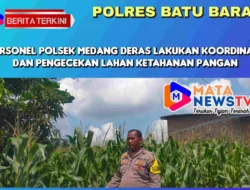 Personel Polsek Medang Deras Lakukan Koordinasi dan Pengecekan Lahan Ketahanan Pangan