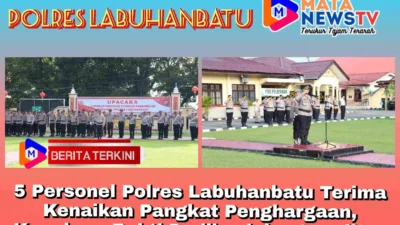 5 Personel Polres Labuhanbatu Terima Kenaikan Pangkat Penghargaan, Kapolres: Bukti Dedikasi dan Loyalitas