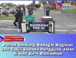 Polres Serdang Bedagai Bagikan 100 Takjil kepada Pengguna Jalan di Hari Ke-4 Ramadhan