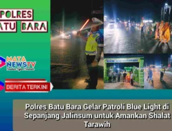 Polres Batu Bara Gelar Patroli Blue Light di Sepanjang Jalinsum untuk Amankan Shalat Tarawih