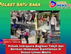 Polsek Indrapura Bagikan Takjil dan Berikan Himbauan Kamtibmas di Dusun Limau Manis