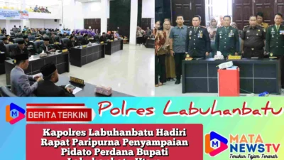 Kapolres Labuhanbatu Hadiri Rapat Paripurna Penyampaian Pidato Perdana Bupati Labuhanbatu Utara