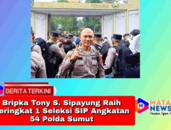 Bripka Tony S. Sipayung Raih Peringkat 1 Seleksi SIP Angkatan 54 Polda Sumut