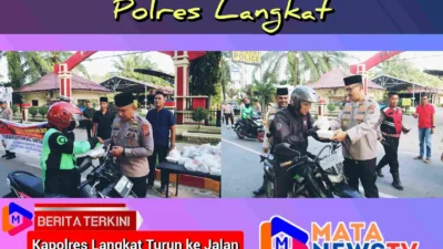 Kapolres Langkat Turun ke Jalan Bagikan Takjil, Warga Sambut Antusias