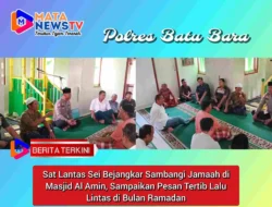 Sat Lantas Sei Bejangkar Sambangi Jamaah di Masjid Al Amin, Sampaikan Pesan Tertib Lalu Lintas di Bulan Ramadan