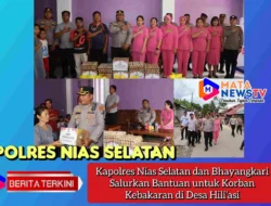 Kapolres Nias Selatan dan Bhayangkari Salurkan Bantuan untuk Korban Kebakaran di Desa Hili’asi