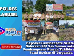 Kapolres Labuhanbatu Selatan Salurkan 200 Sak Semen untuk Pembangunan Rumah Tahfidz dan Panti Asuhan di Torgamba