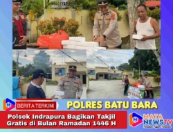 Polsek Indrapura Bagikan Takjil Gratis di Bulan Ramadan 1446 H