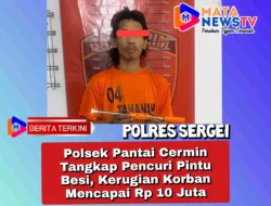 Polsek Pantai Cermin Tangkap Pencuri Pintu Besi, Kerugian Korban Mencapai Rp 10 Juta