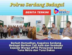 Berkah Ramadhan, Kapolres Serdang Bedagai Berikan Tali Asih dan Sembako kepada Warga UPTD Pelayanan Sosial Tuna Netra dan Tuna Daksa