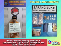 Polisi Gerebek Sarang Narkoba di Labuhanbatu, Tiga Pelaku Ditangkap dan 13,51 Gram Sabu Disita