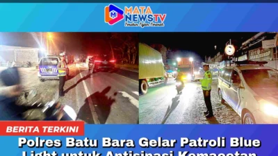 Polres Batu Bara Gelar Patroli Blue Light untuk Antisipasi Kemacetan dan Kecelakaan di Jalinsum