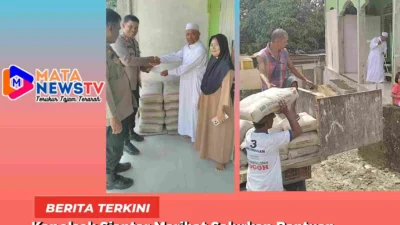 Kapolsek Siantar Marihat Salurkan Bantuan Semen untuk Masjid Al-Amin Sidomulyo di Bulan Ramadhan