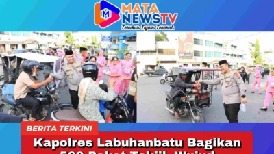 Kapolres Labuhanbatu Bagikan 500 Paket Takjil, Wujud Kepedulian di Bulan Ramadan