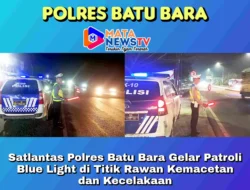 Satlantas Polres Batu Bara Gelar Patroli Blue Light di Titik Rawan Kemacetan dan Kecelakaan